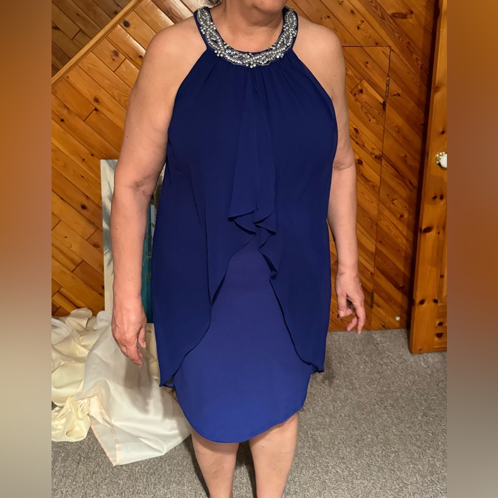 Women dress size 14 worn one time only blue occasion wedding cocktail